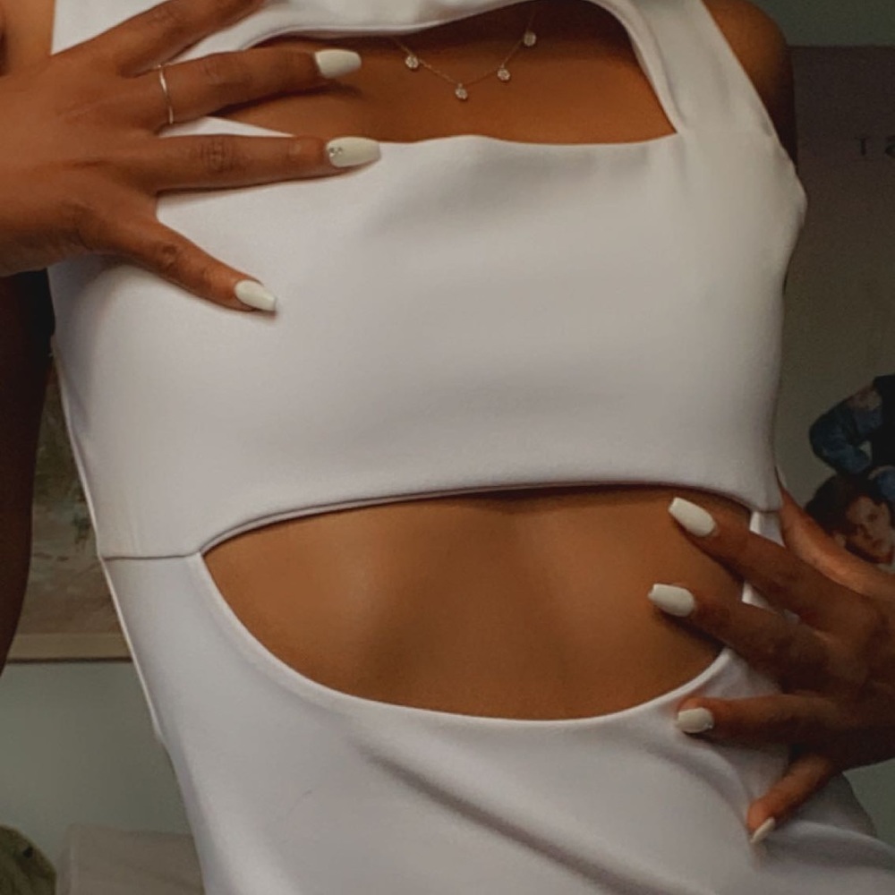Cutout white dress